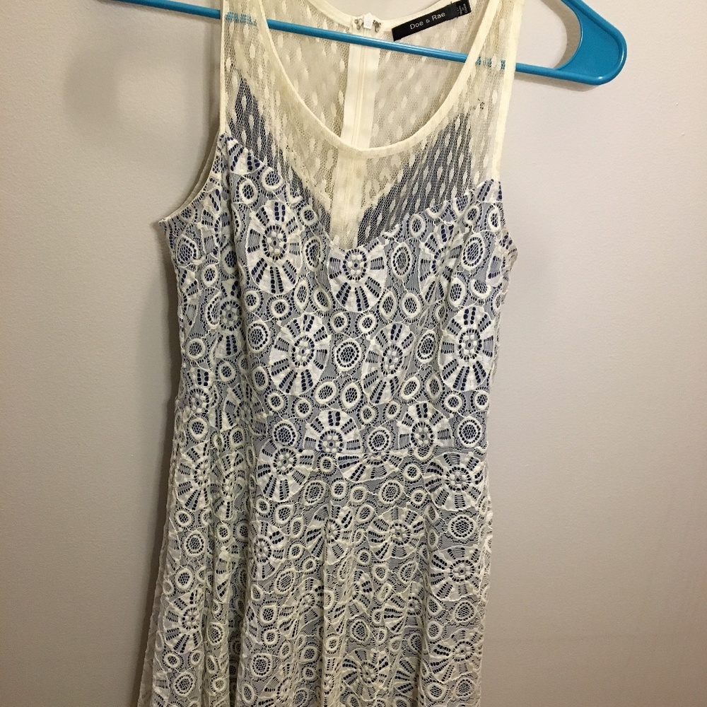 Blue and White Floral Dress